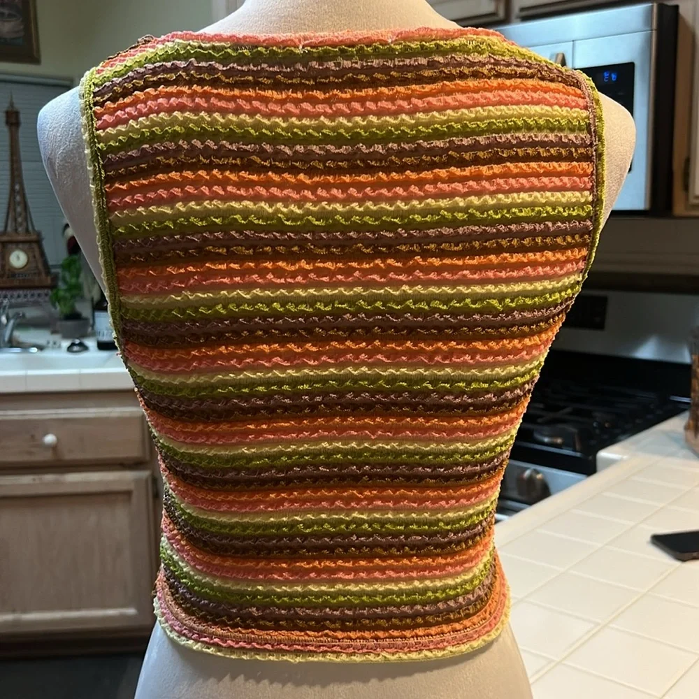 New Striped Multicolor Sleeveless Top size Medium